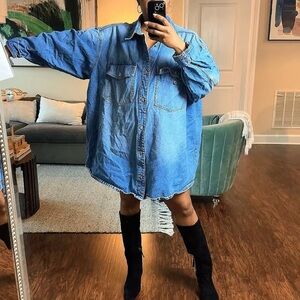 H&M Blue Denim Button Down Shirt